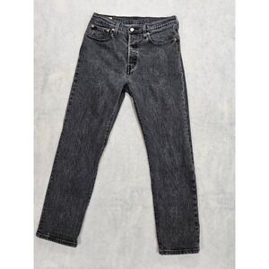 Levis Premium 501 Jeans Womens 28 X 27 Stretch Black Gray stonewashed Ankle Crop